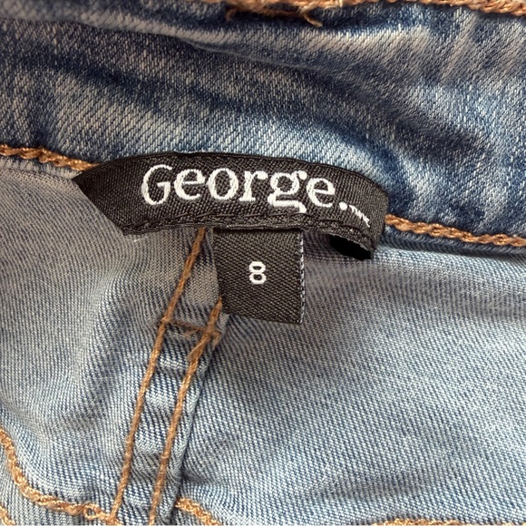 Womens Distressed Hi Rise Denim Shorts Size 8 Light Wash Frayed Summer Beach - Picture 2 of 5